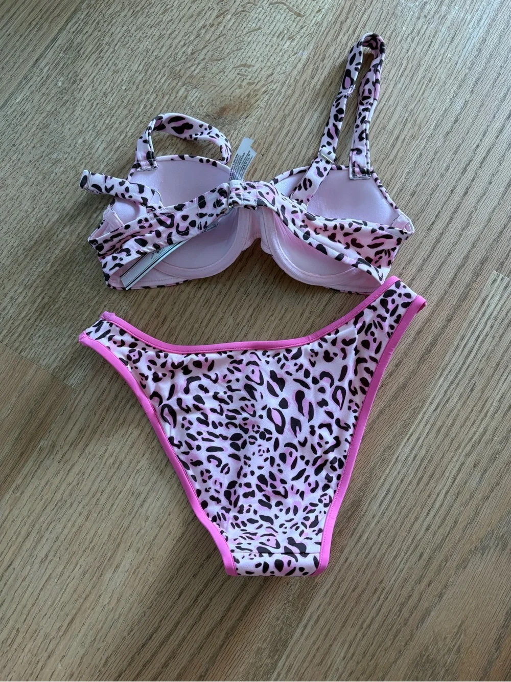 Frankie's Bikinis Pink Leopard Print Bikini Set